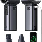 Portable Handheld Fan Ultra2 9000mAh, Max 25 Hrs, 5 IN 1, 100 Speed Turbo Fan, Rechargeable 18W Power Bank with Flashlight