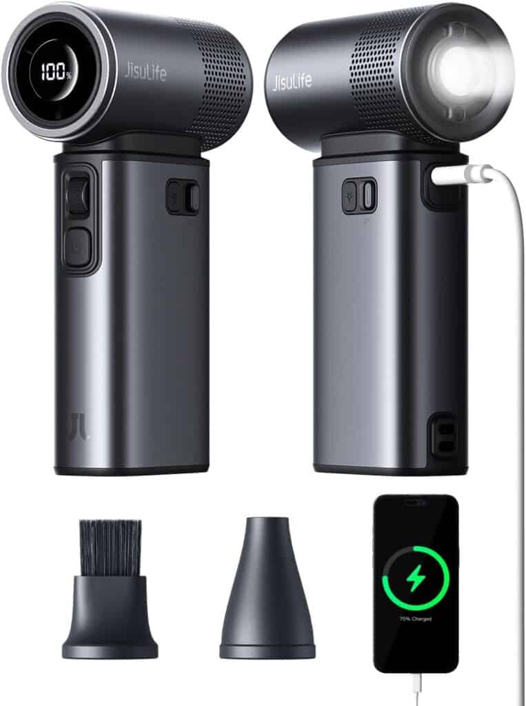 Portable Handheld Fan Ultra2 9000mAh, Max 25 Hrs, 5 IN 1, 100 Speed Turbo Fan, Rechargeable 18W Power Bank with Flashlight